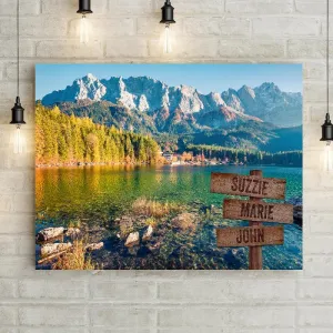Mountainside Lake Personalized Premium Canvas