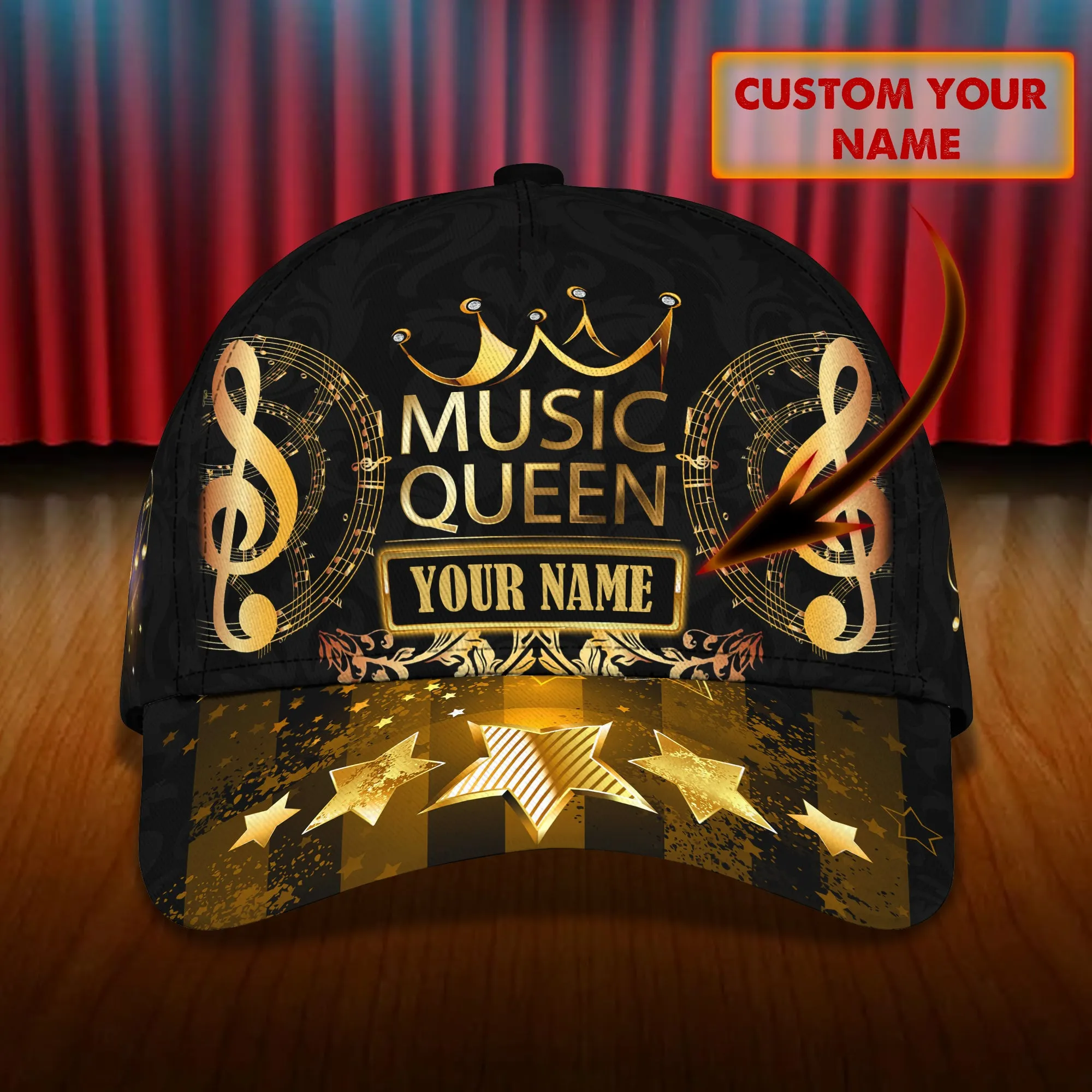 Music Queen - Personalized Name Cap - Loop - Vhv-cap-057