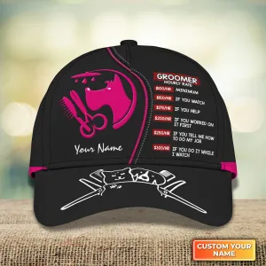 My Craft Dog Groomer Pet Groomer Uniform Pink Salon Pet Personalized Name 3D Cap 679  NA93