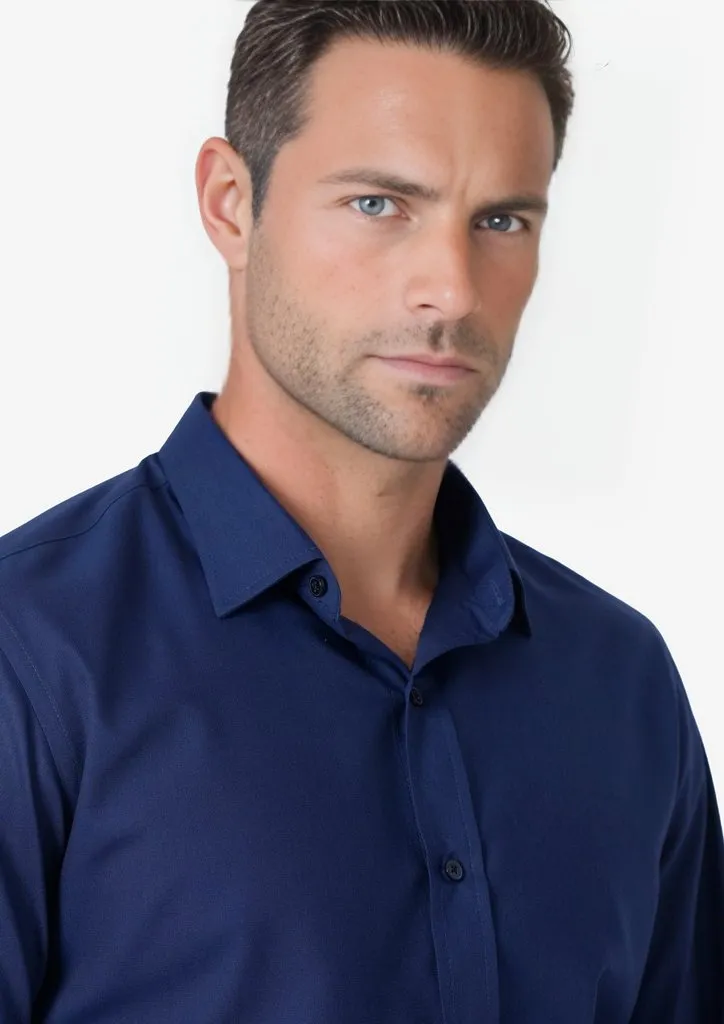 Navy Cotton Micro Dobby Shirt