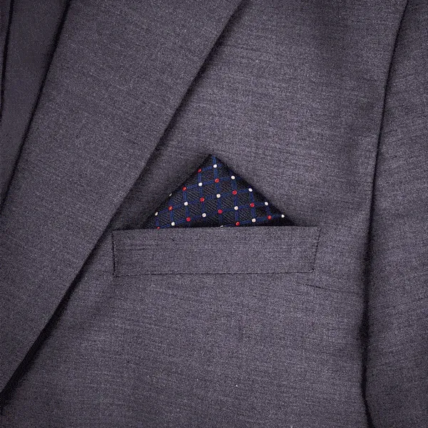 Navy Paisley Pocket Square
