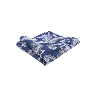 Navy Paisley Pocket Square