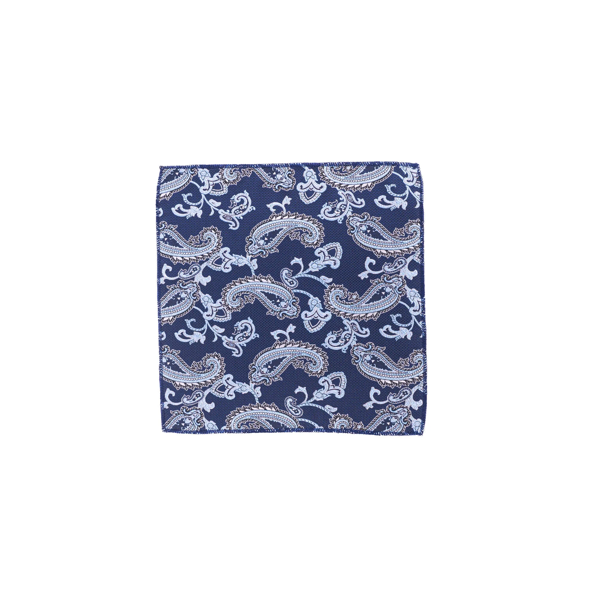 Navy Paisley Pocket Square