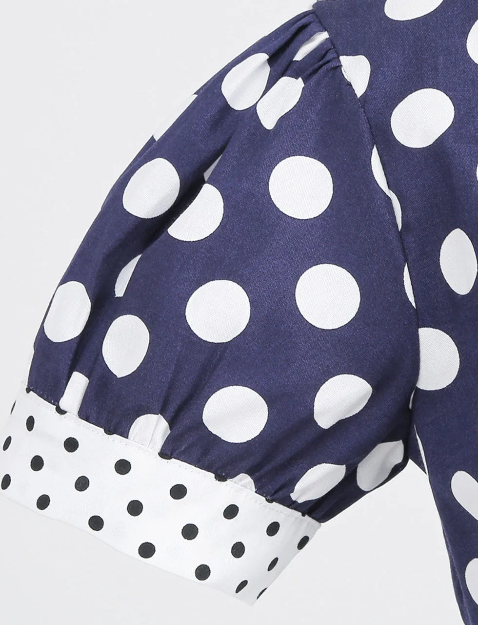 Navy Polka Dots Bowknot Swing Vintage 1950S Dress