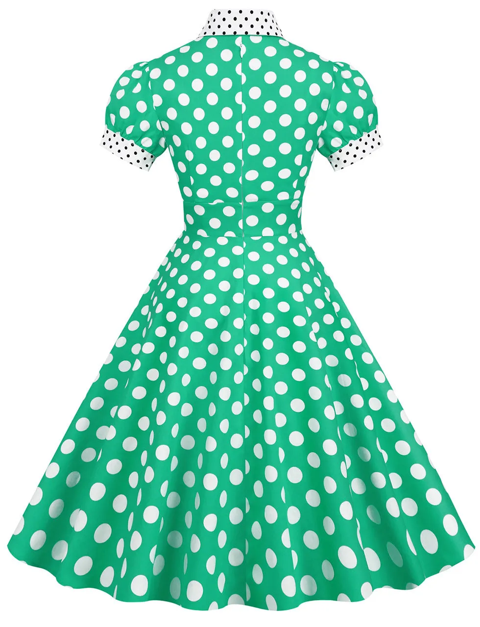 Navy Polka Dots Bowknot Swing Vintage 1950S Dress