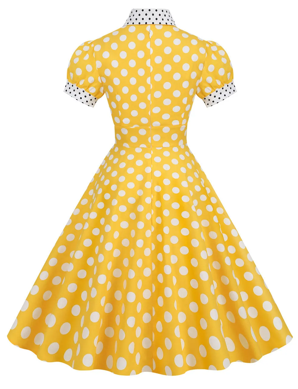 Navy Polka Dots Bowknot Swing Vintage 1950S Dress