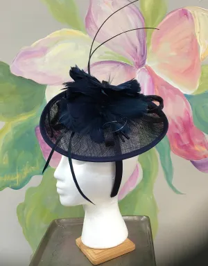 Navy Sinamay Fashion Fascinator