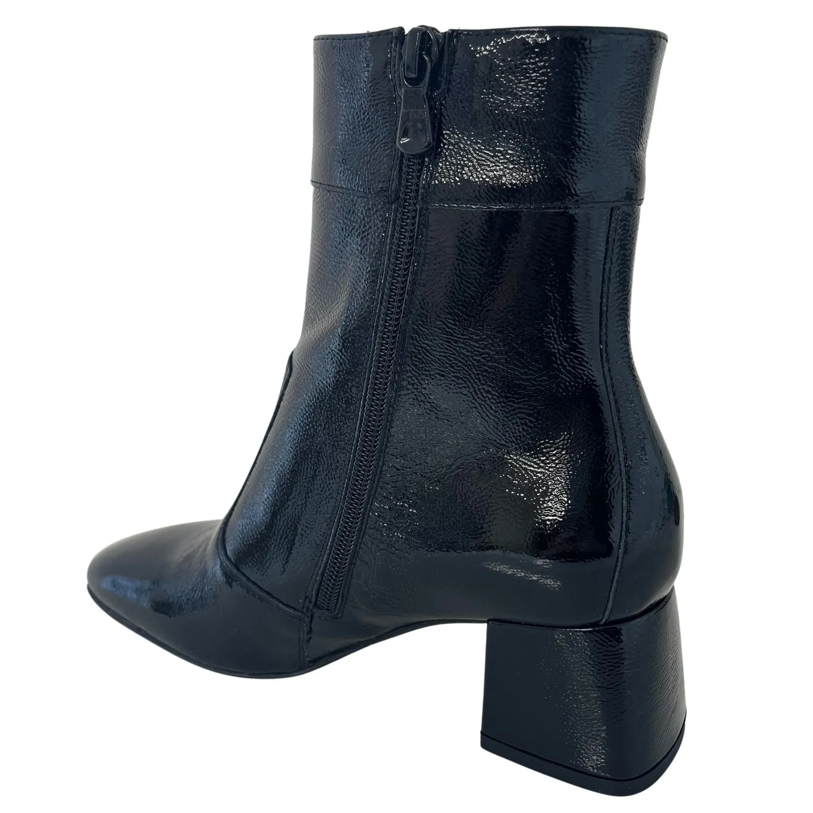 NeroGiardini Black Leather Small Block Heel Ankle Boots