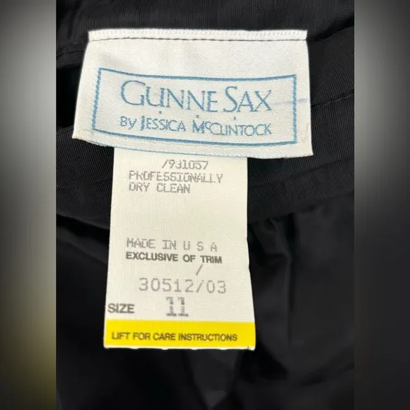 NEW Gunne Sax Jessica McClintock Black Taffeta Formal Evening Maxi 11 USA 0441