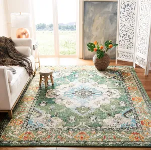 New Safavieh Monaco Collection MNC243F Vintage Oriental Forest Green and Light Blue Distressed Area Rug (5'1" x 7'7") Retails $287 W/Tax!