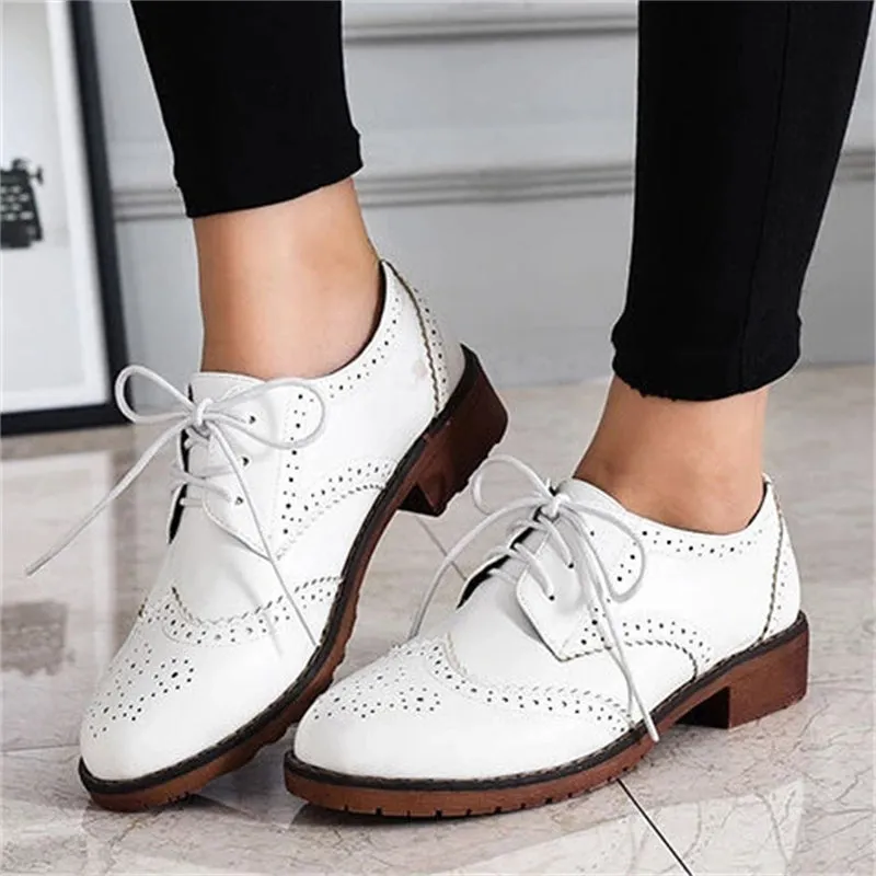 New Soft Leather Cozy Flat Lace Up Round Toe Shoes