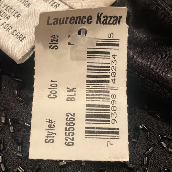 NWT Beaded Vintage Laurence Kazar Embellished Straight Skirt Black Sz M