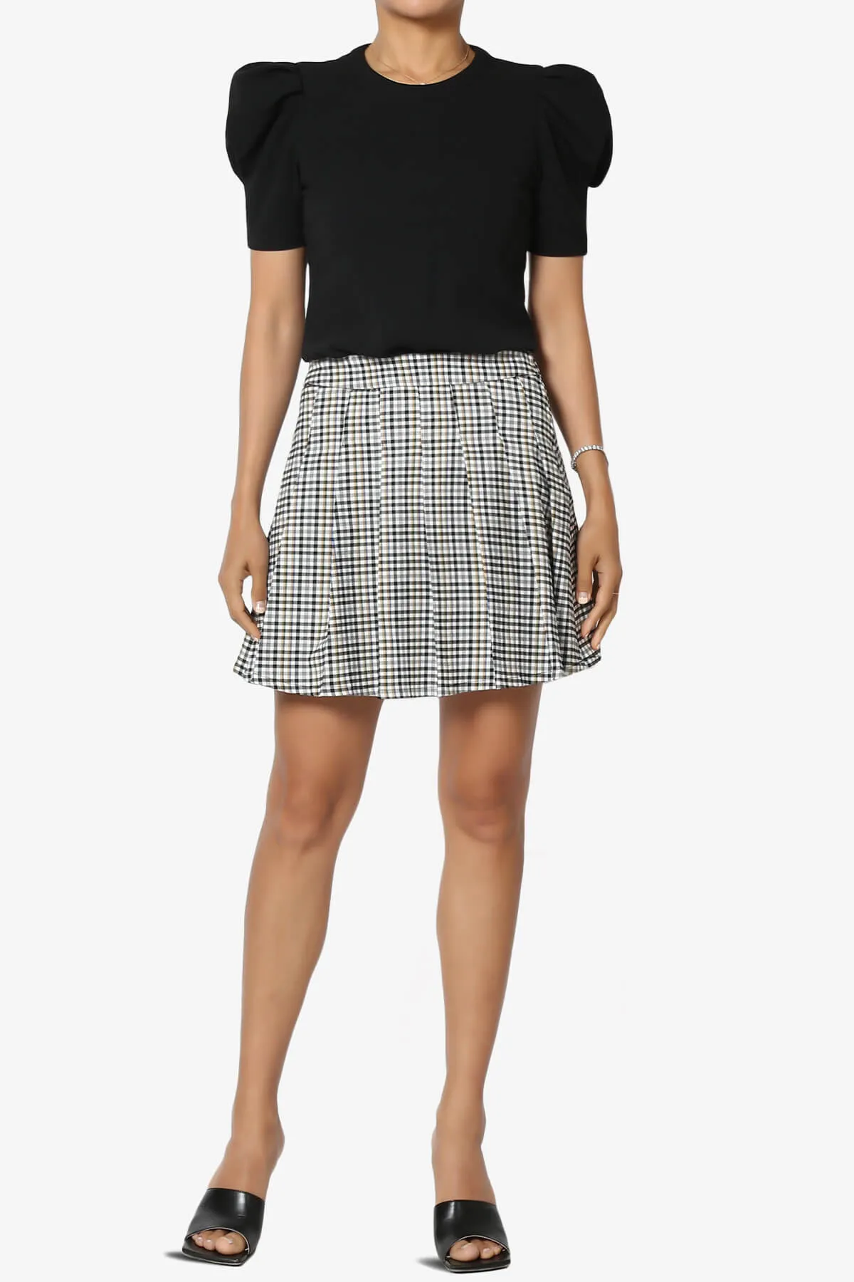 Ocala Checked Pleated Skirt