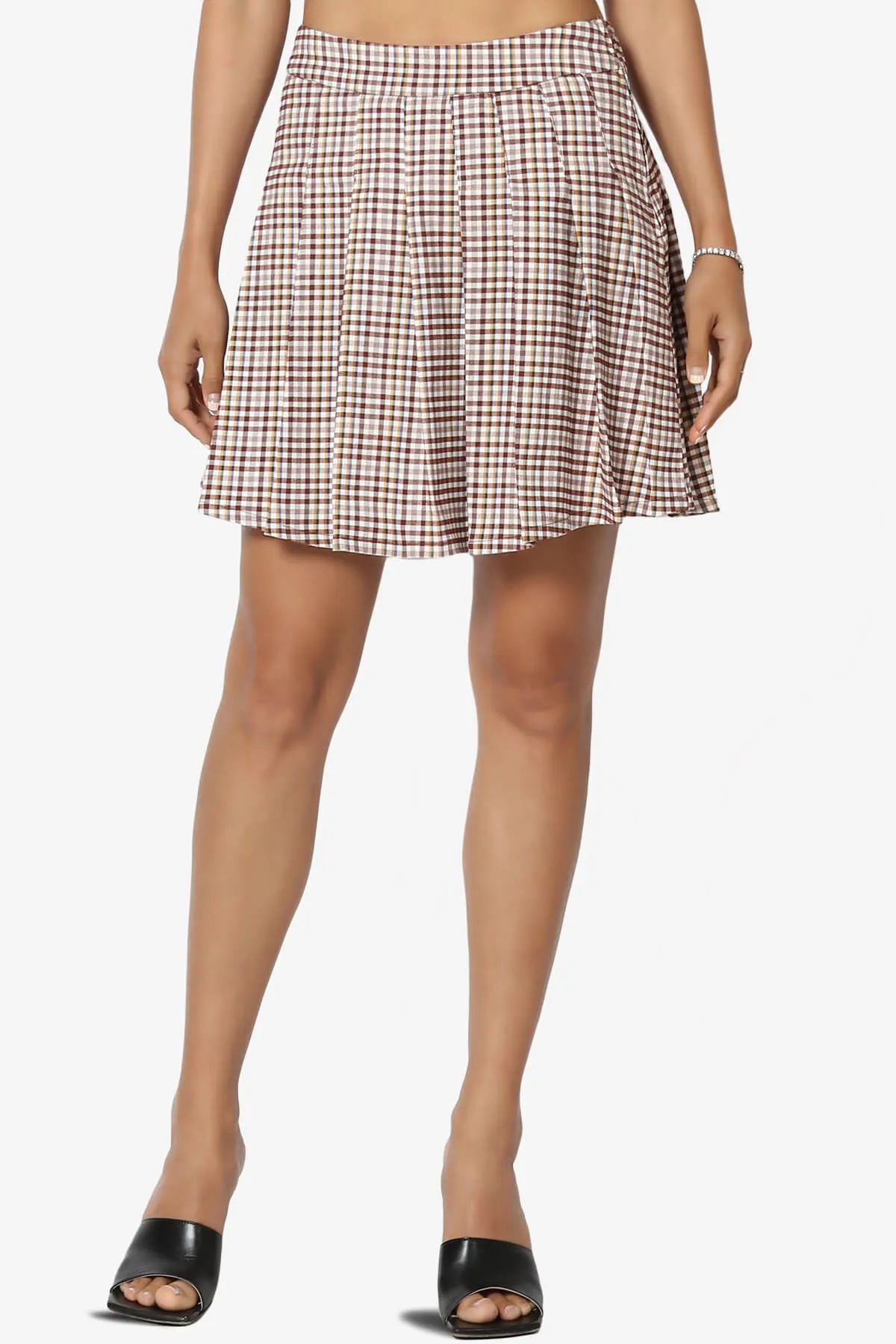 Ocala Checked Pleated Skirt