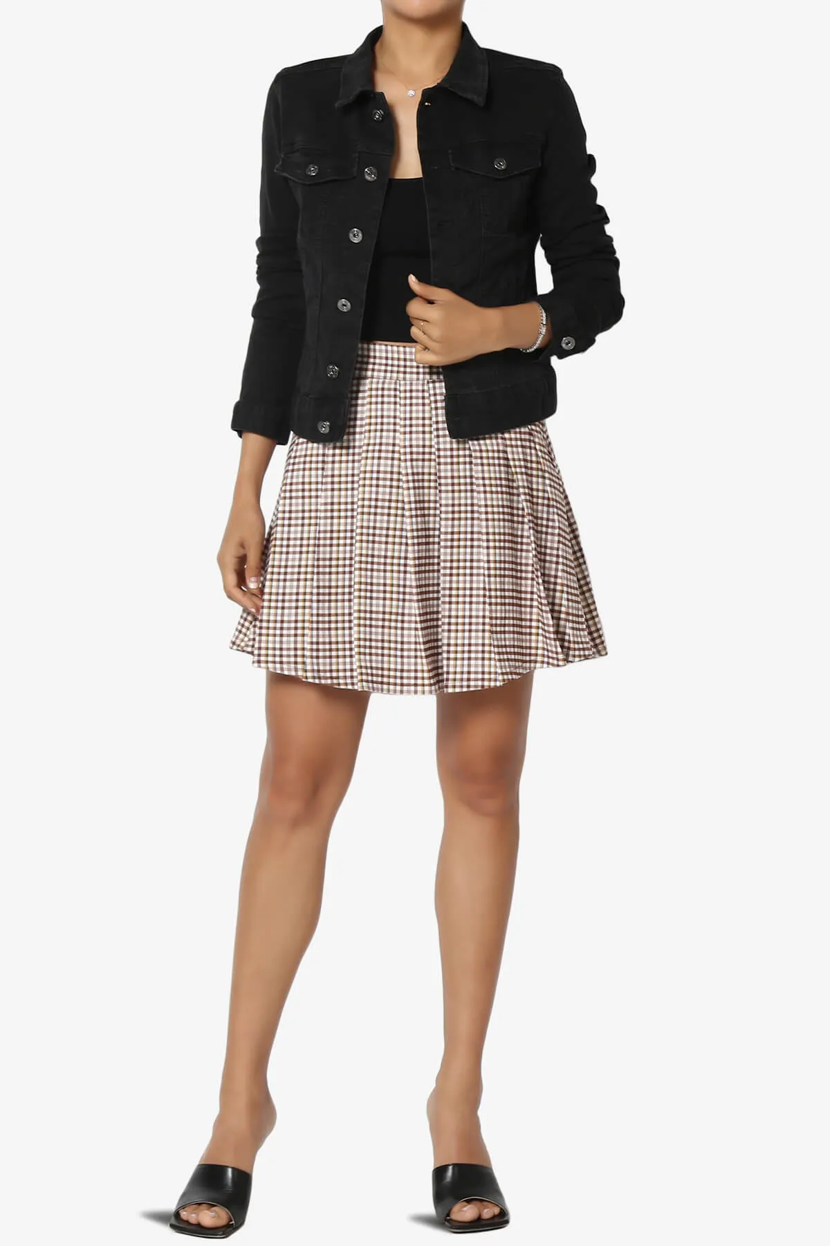 Ocala Checked Pleated Skirt