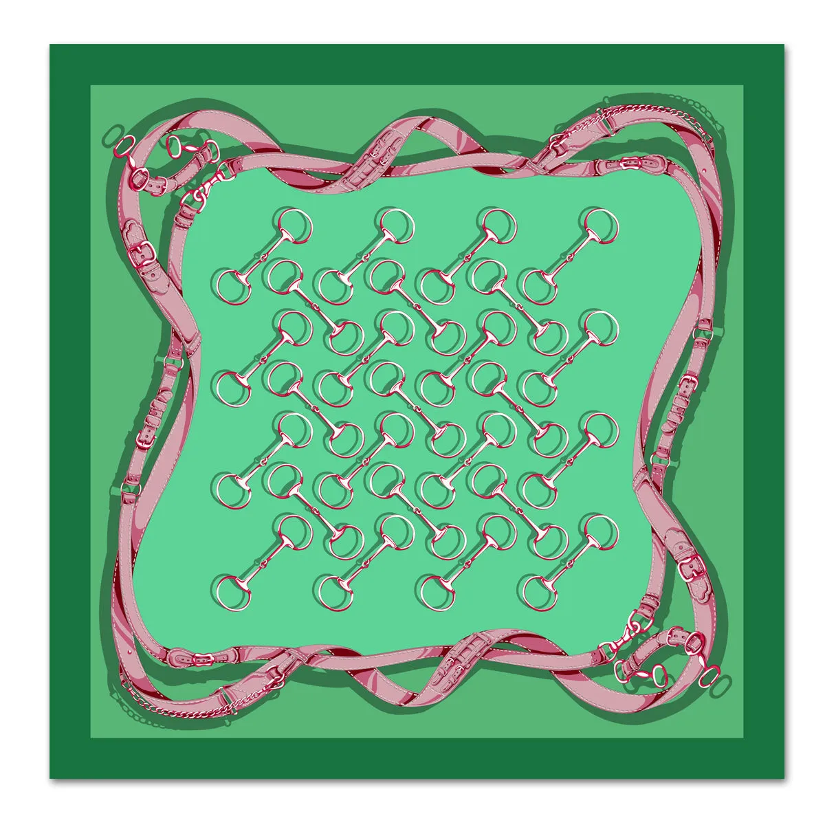 Off to the Races Equestrian Italian Silk Scarf