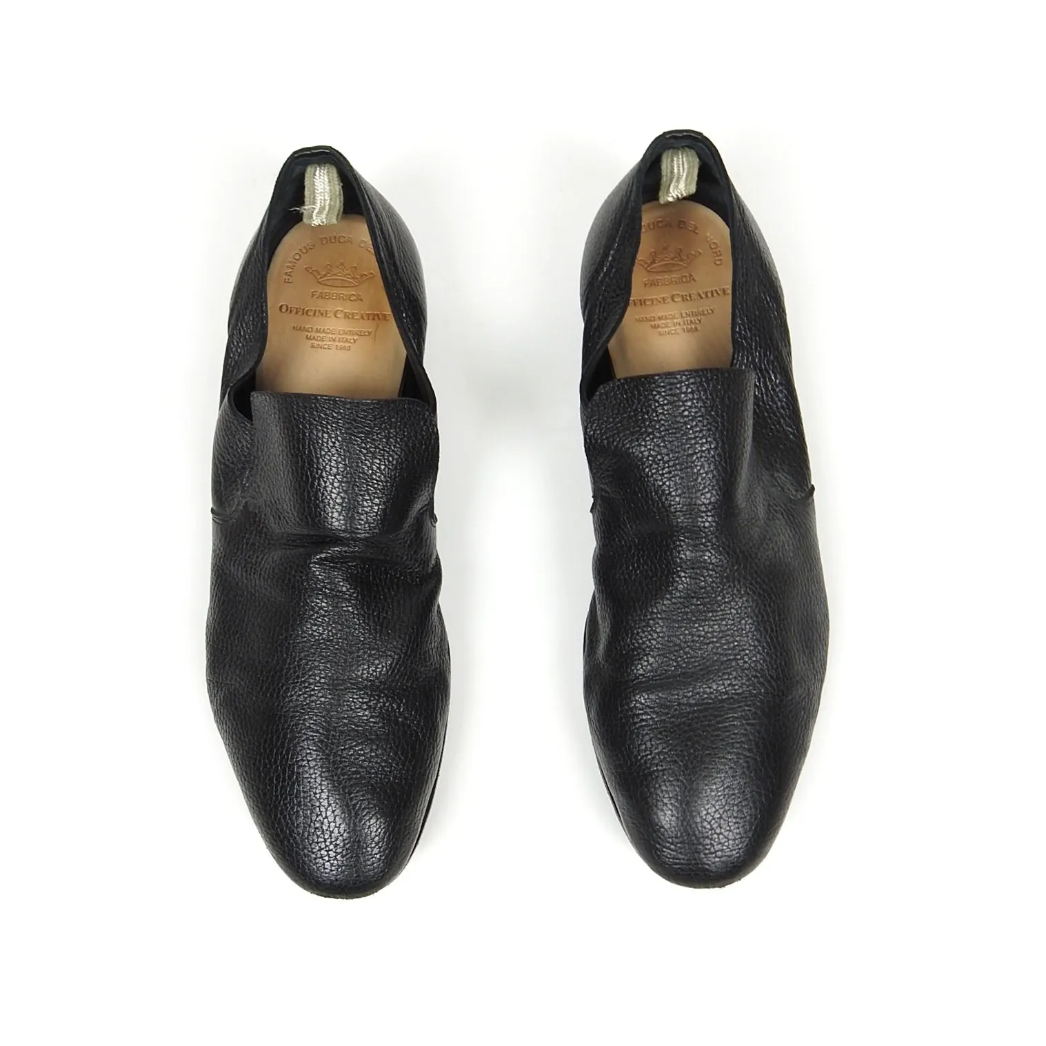 Officine Creative Black Pebble Leather Loafer Size 42