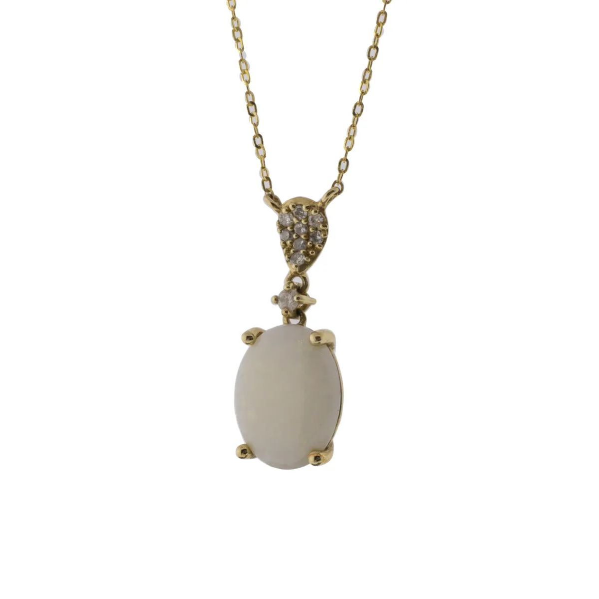 Opal and Diamond Pendant Necklace
