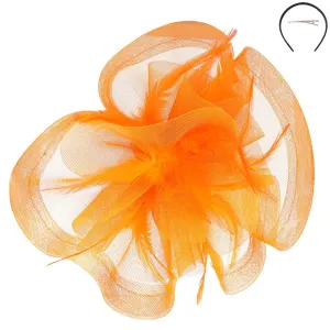 Orange Satin Trim Fascinator