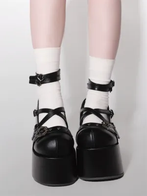 Original Angel Devil Theme Punk Thick Shoes