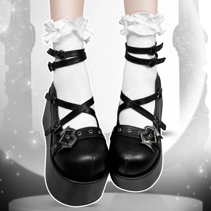 Original Angel Devil Theme Punk Thick Shoes