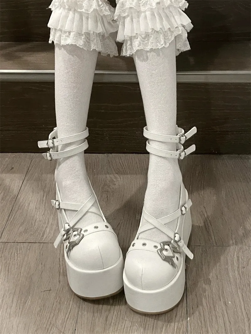 Original Angel Devil Theme Punk Thick Shoes