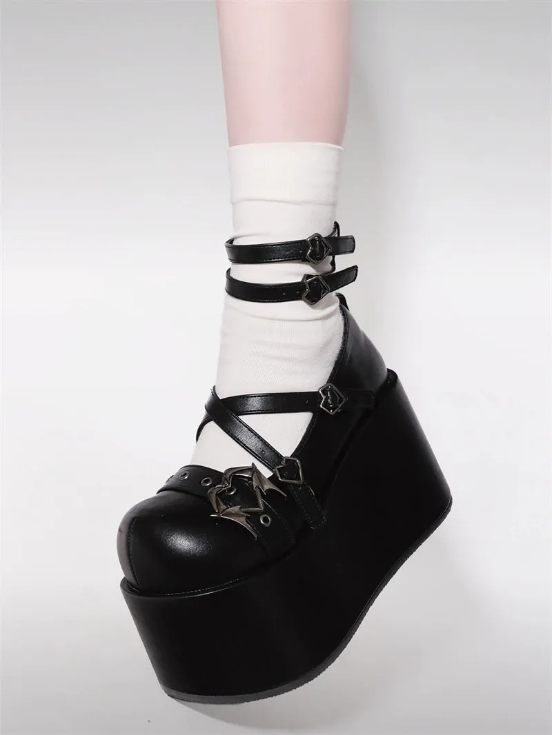 Original Angel Devil Theme Punk Thick Shoes