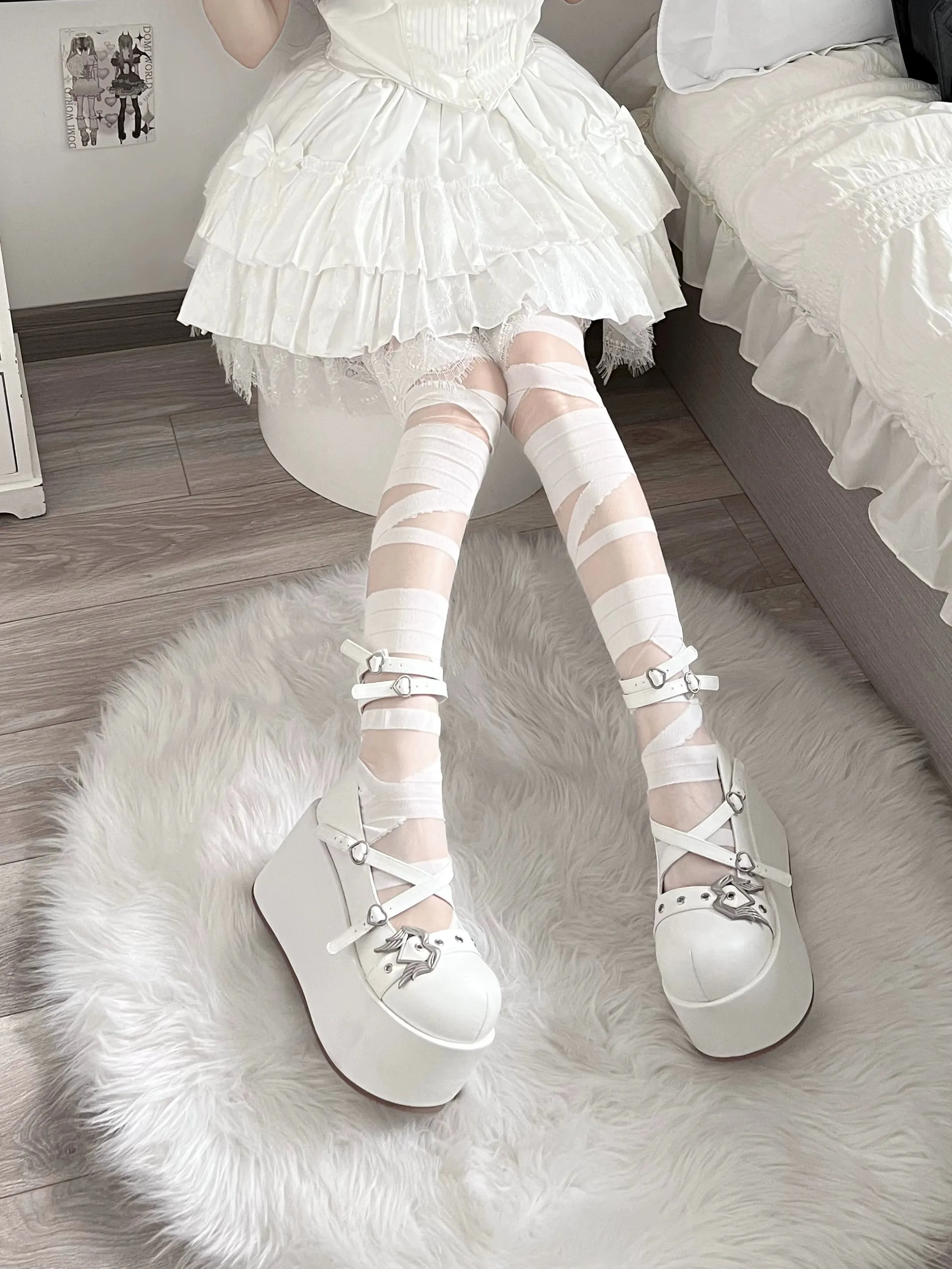 Original Angel Devil Theme Punk Thick Shoes