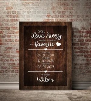 Our Love Story Personalized Premium Canvas