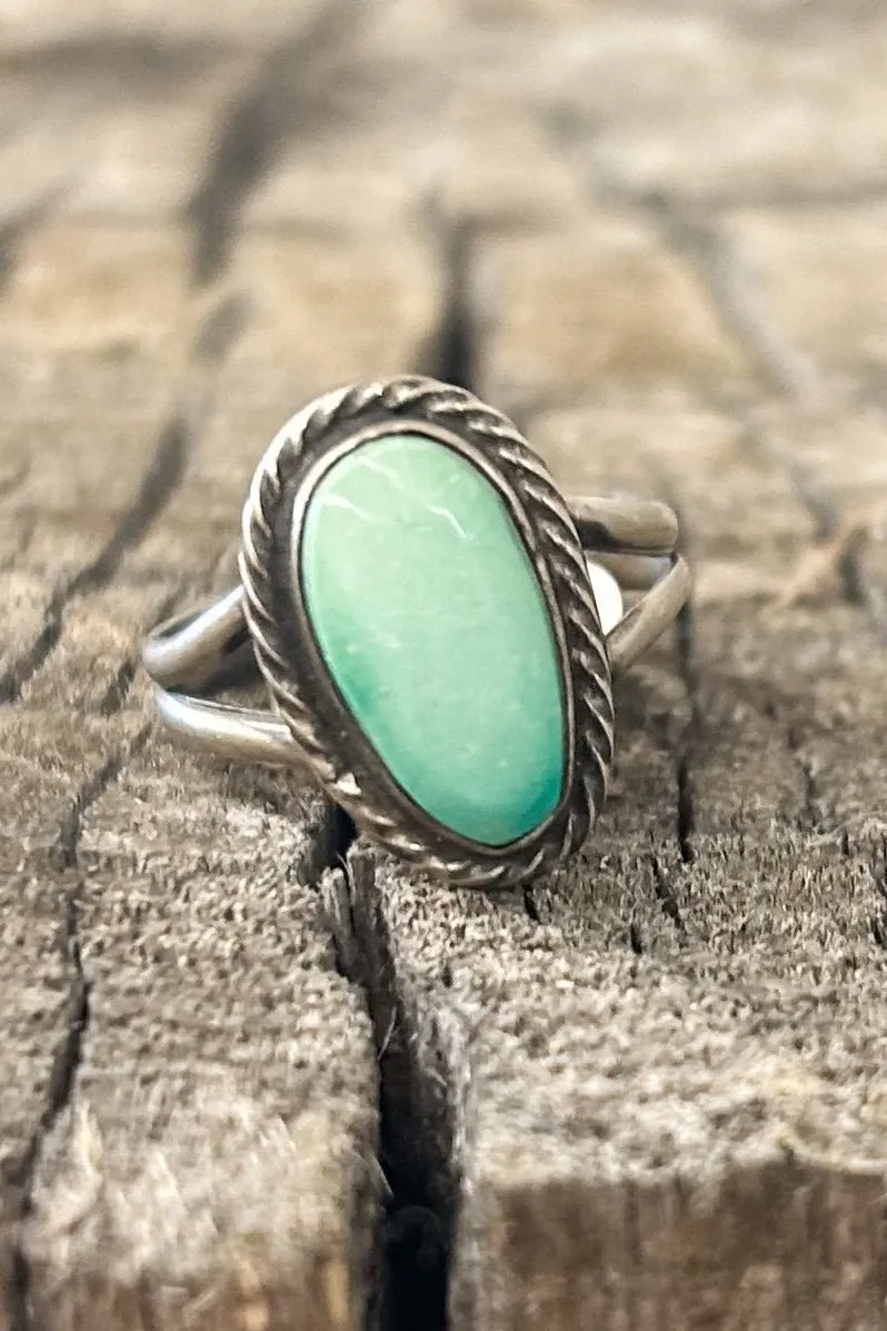 Oval Ring with Rope Detail Sz 6.5