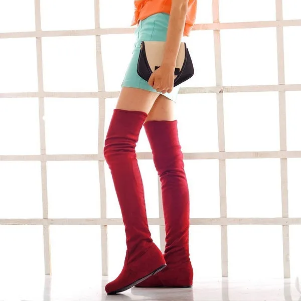 Over The Knee High Leg Suede Long Boots And Short Boots