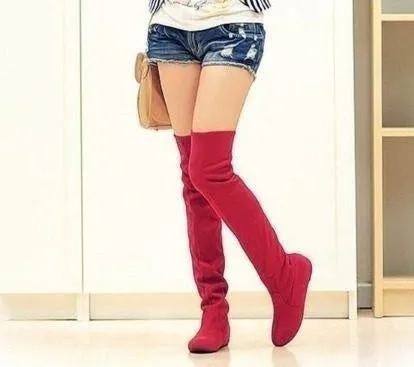 Over The Knee High Leg Suede Long Boots And Short Boots