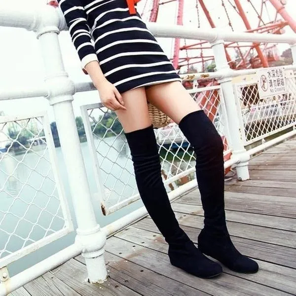 Over The Knee High Leg Suede Long Boots And Short Boots