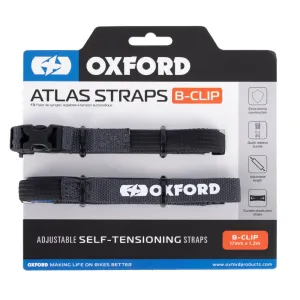 Oxford Atlas B-Clip Straps Asphalt (17mm x 1.2m) (Pair)