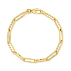 Paperclip Bracelet 14kt Gold 7"