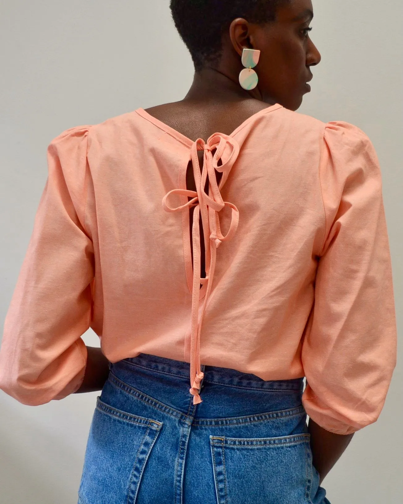 Peach Blossom Puffed Sleeve Top