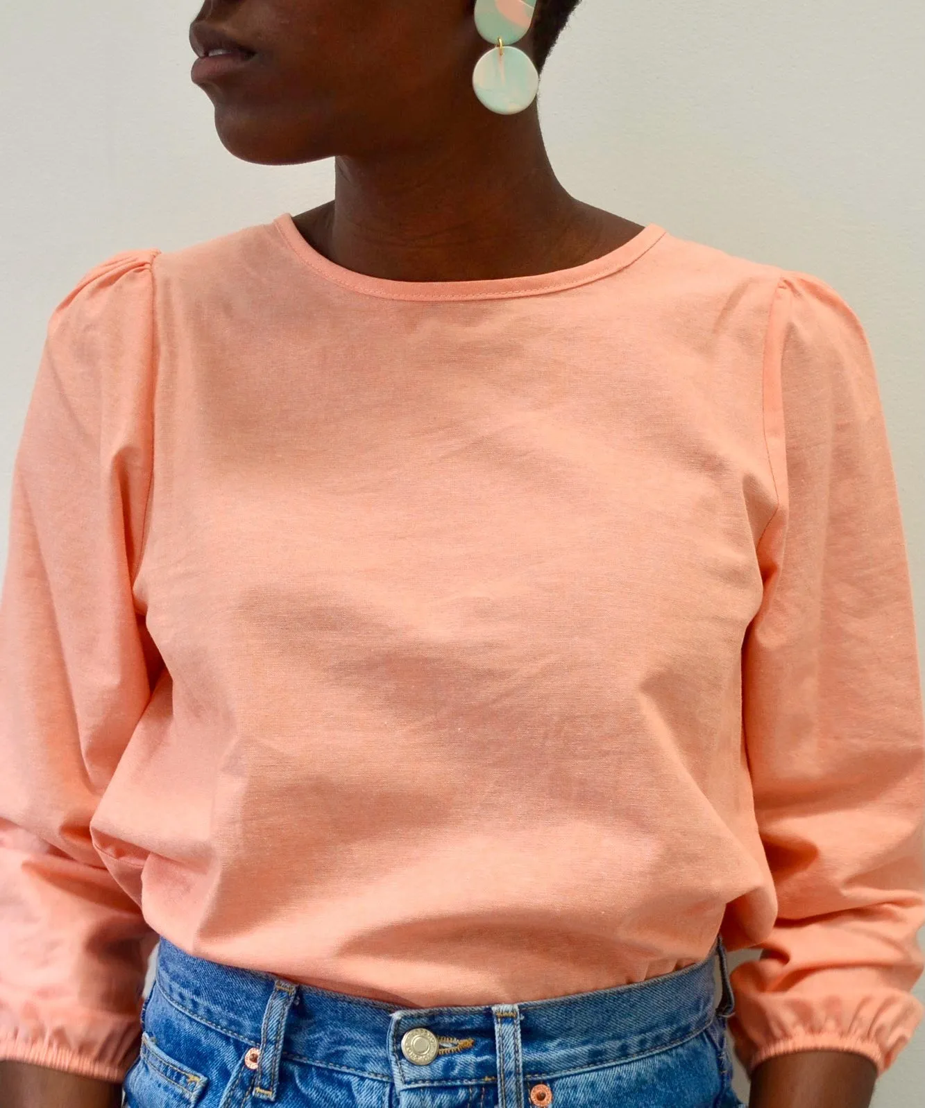 Peach Blossom Puffed Sleeve Top