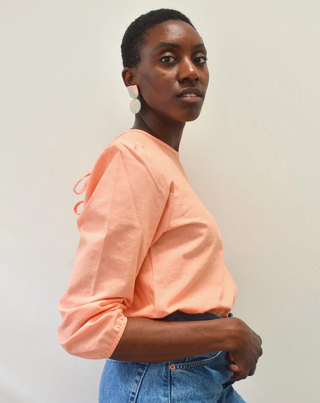 Peach Blossom Puffed Sleeve Top