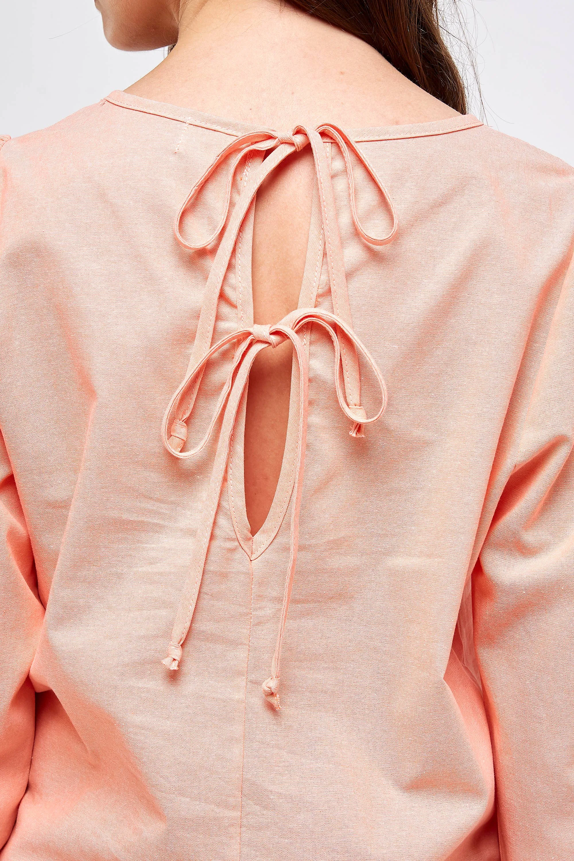 Peach Blossom Puffed Sleeve Top