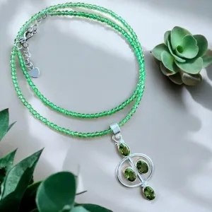 Peridot Solid 925 Sterling Silver Pendant Necklace