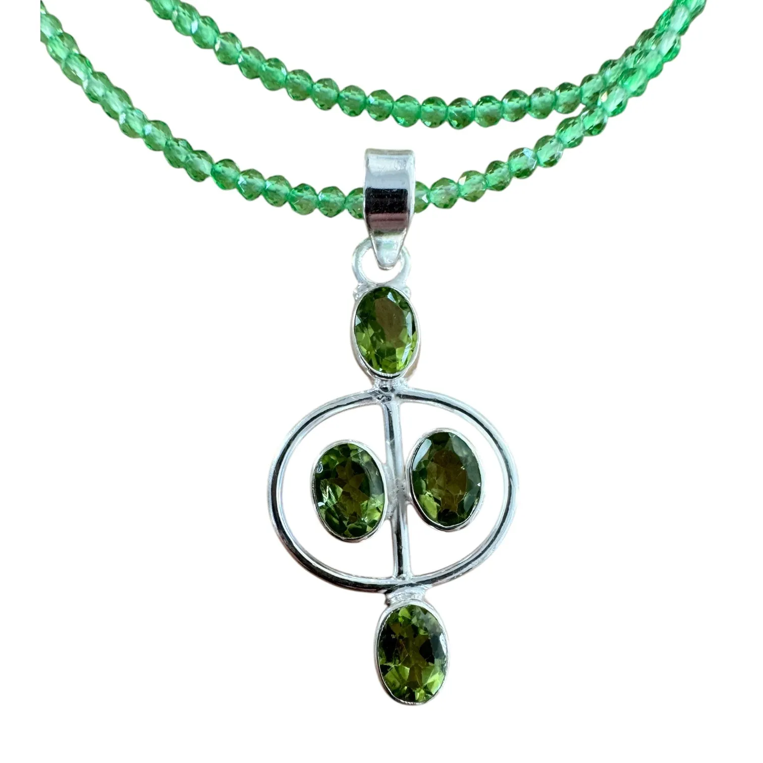 Peridot Solid 925 Sterling Silver Pendant Necklace