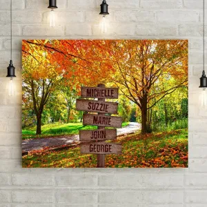 Personalized Autumn Leaves Premium Canvas
