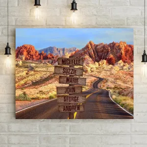 Personalized Desert Road Premium Canvas