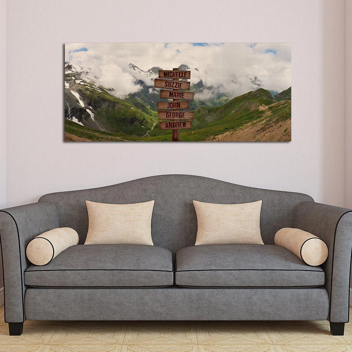 Personalized Foggy Mountain Oversized Premium Canvas