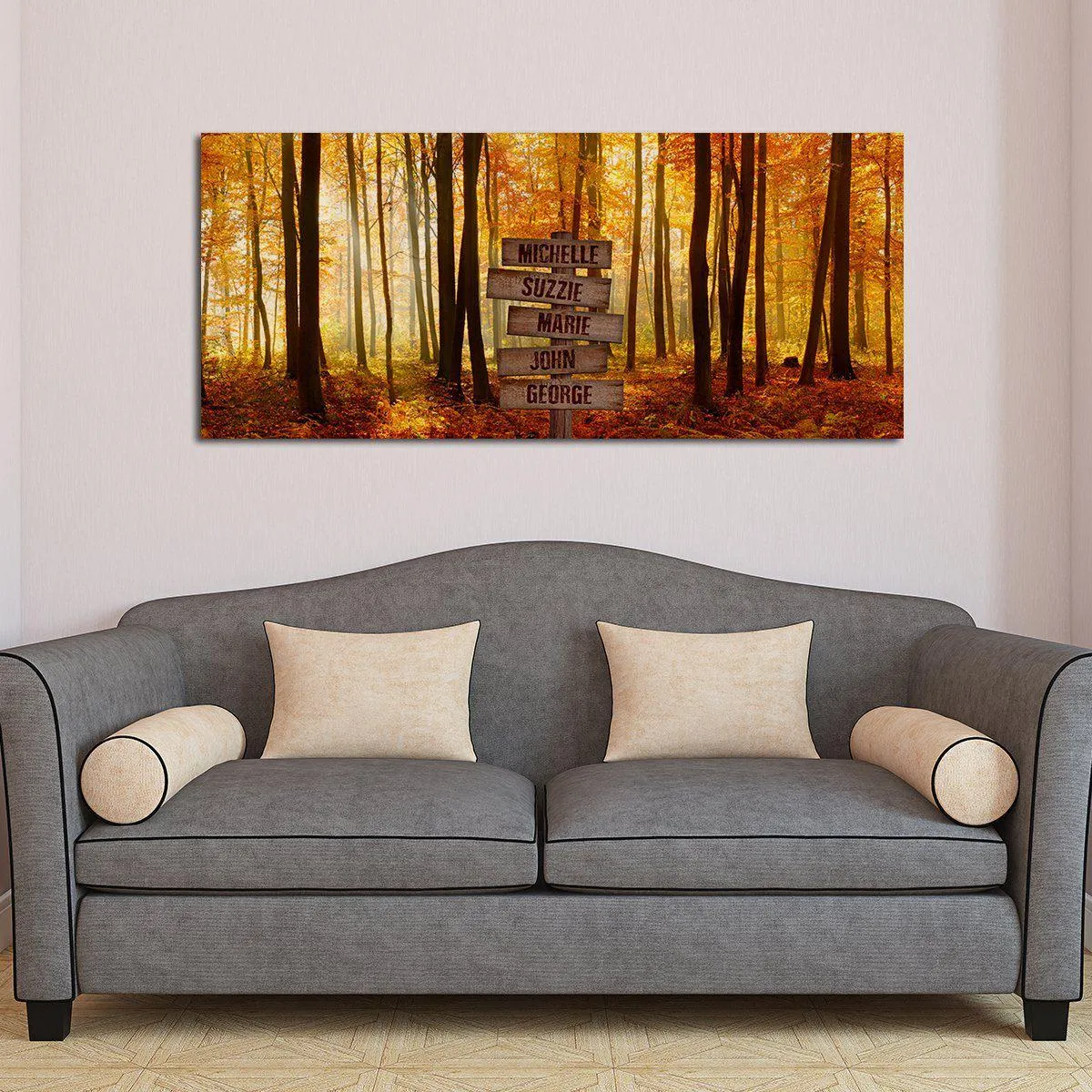 Personalized Forest Lines Oversized Premium Canvas