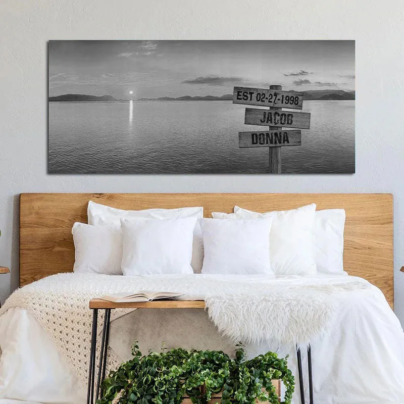 Personalized Sunset Lake Oversized Premium Canvas