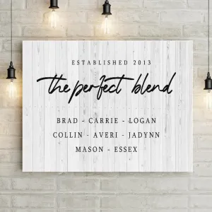 Personalized The Perfect Blend Family Premium Canvas