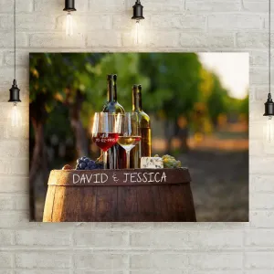 Personalized Wine & Love Premium Canvas