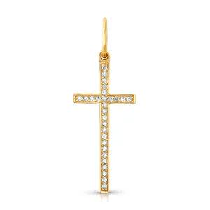 PETITE DIAMOND CROSS, 14kt GOLD