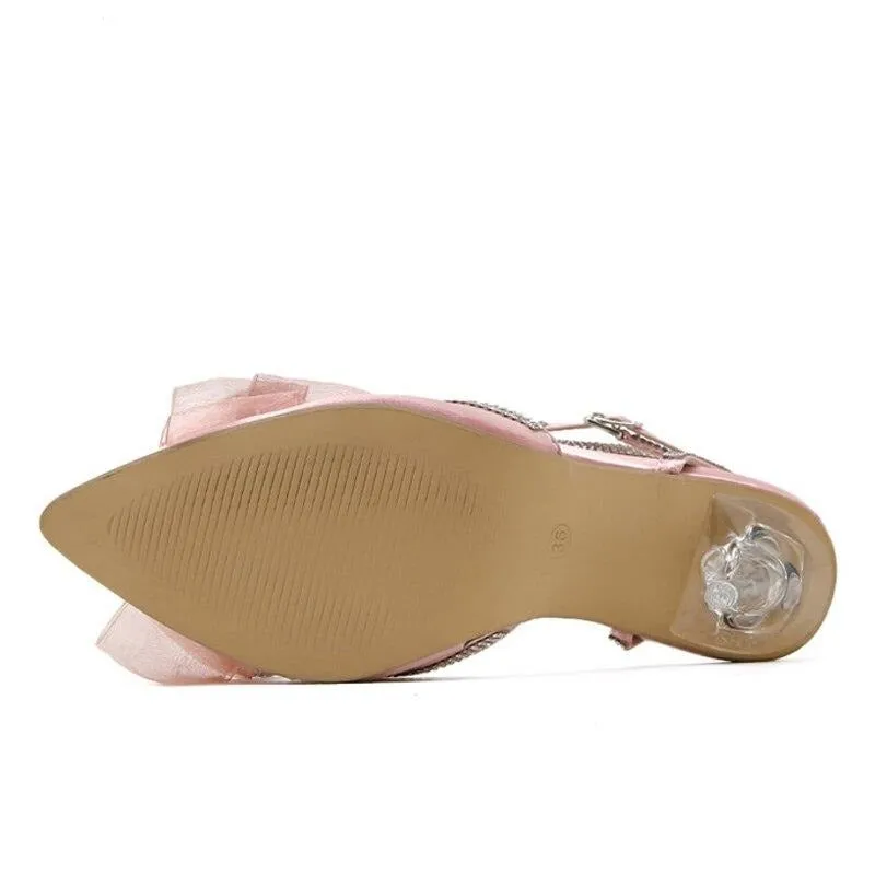Pink Pumps Crystal  Summer Lady Shoes